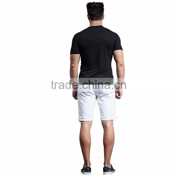 2016 New arrival latest design super soft white wholesale cheap men's cotton shorts