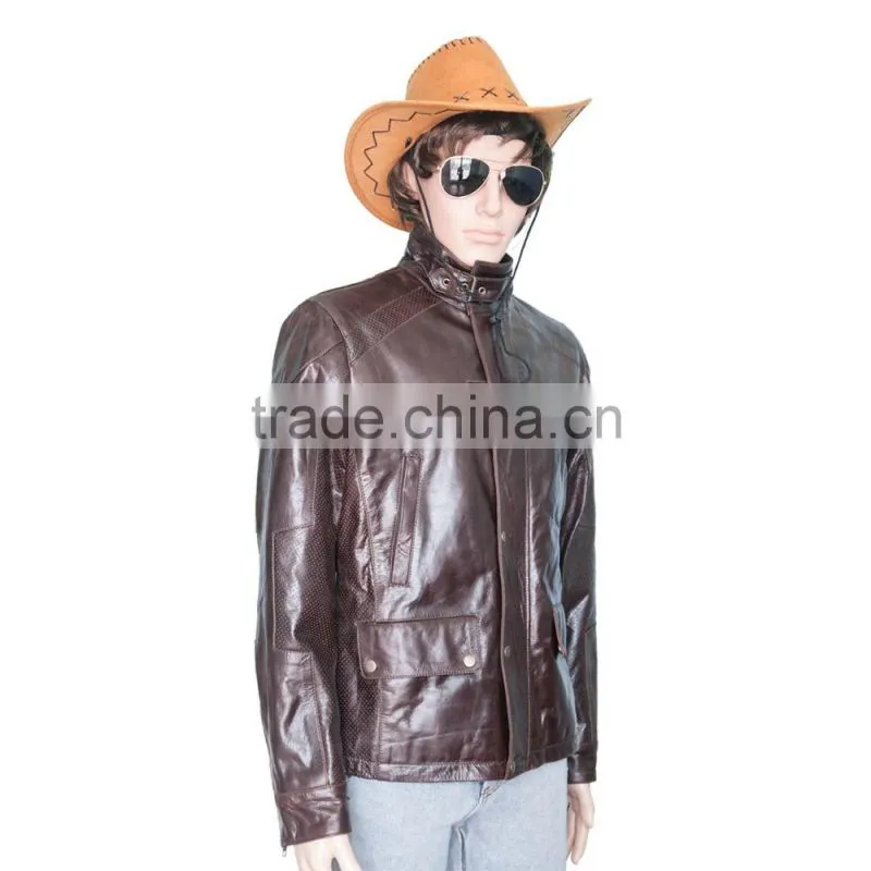 HIGH QUALITY SLIMFIT MEN BROWN RETRO LEATHER JACKET
