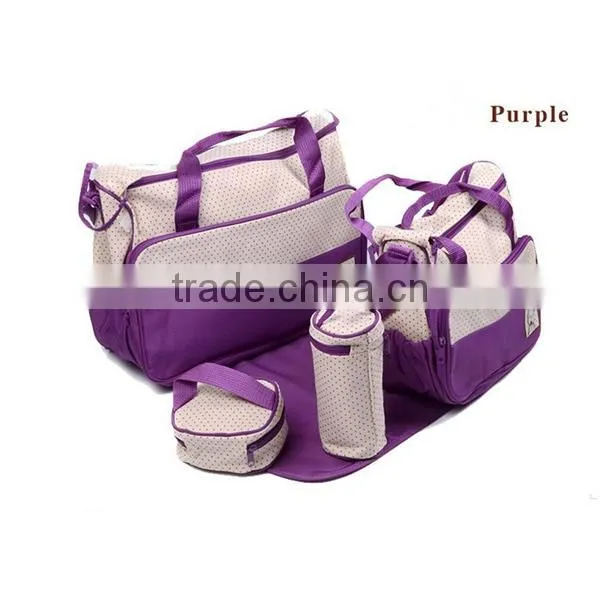 Pink 5pcs Multi-Function Baby Diaper Nappy Bag/Mummy Changing Set Handbag
