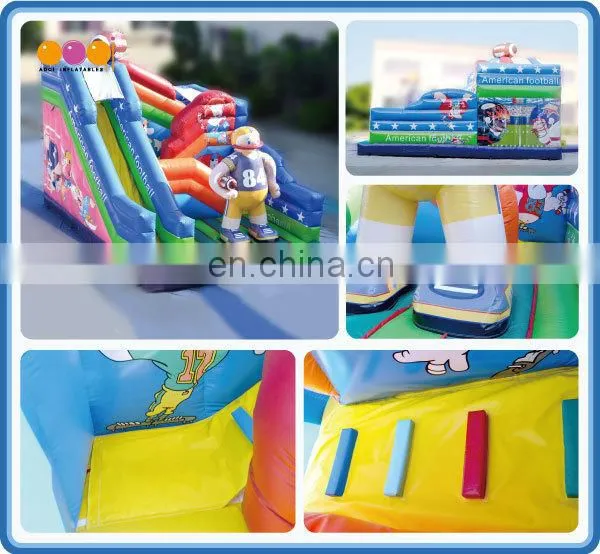 AOQI giant commercial use crazy fun Amercian football inflatable slide from China