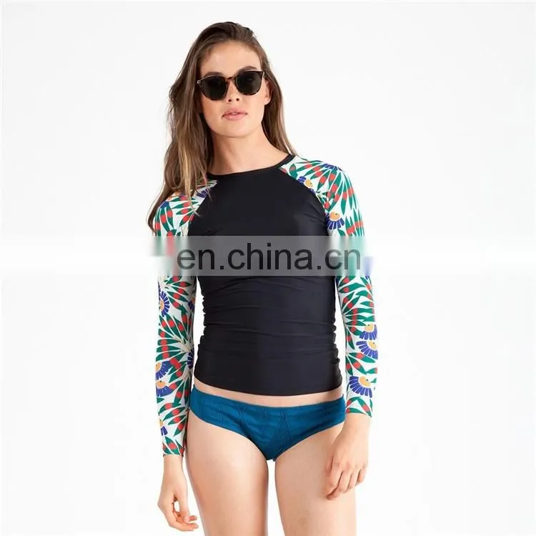 2017 custom printed upf protection long sleeve rash vests for surf