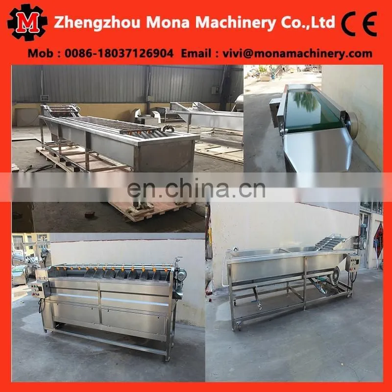 full automatic root vegetable washing cleaning peeling skinning blanching machine