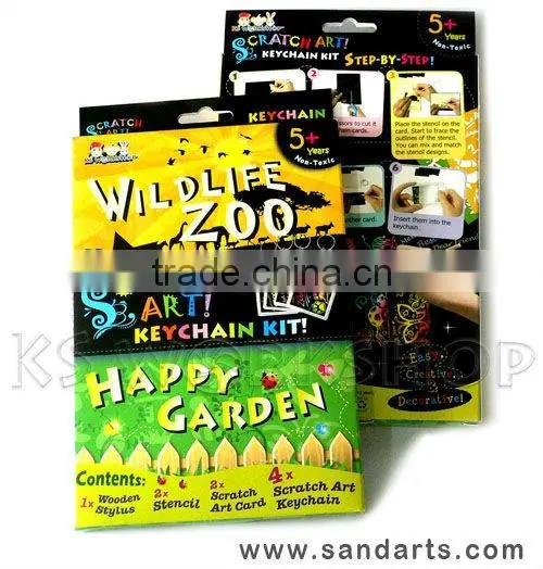 Scratch Art Keychain Kit - Zoo & Garden