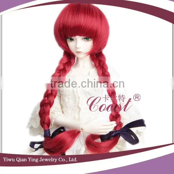 long red BJD And SD Braiding Dolls hair Wig