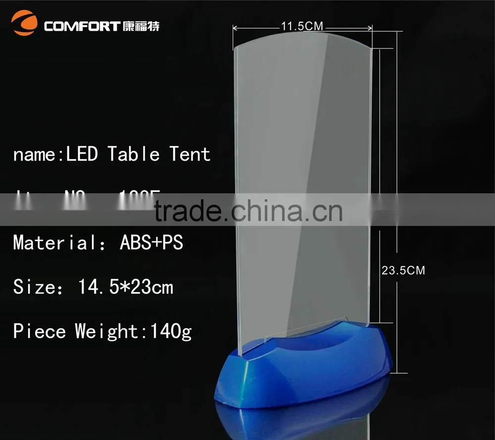 special price promotional lighted club led menu covers,led menu holder