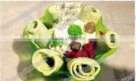 Double Flat Pan Fried Ice Cream Machine, Thailand Roll Ice Cream Maker, China Two Secop Compressor Fried Ice Cream Machine