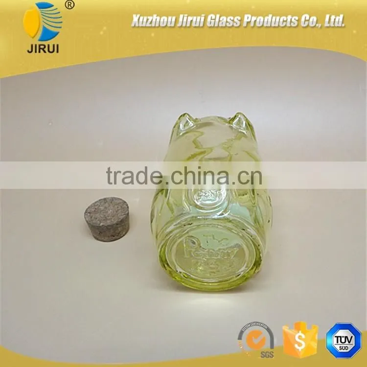 animal shape wishing glass bottle with screw top & crimp top