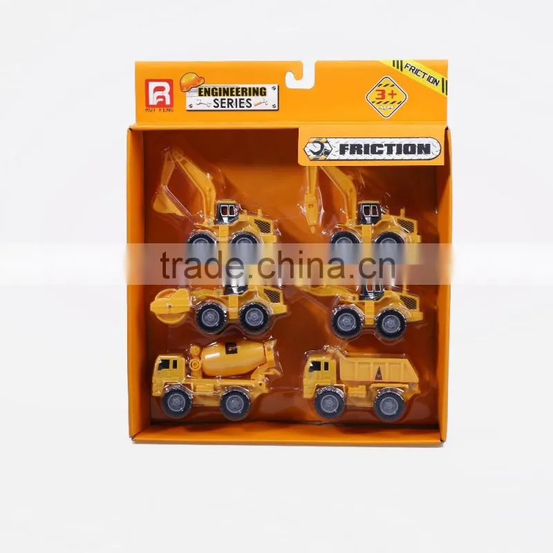 6 In 1 Mini Construction Trucks Playset