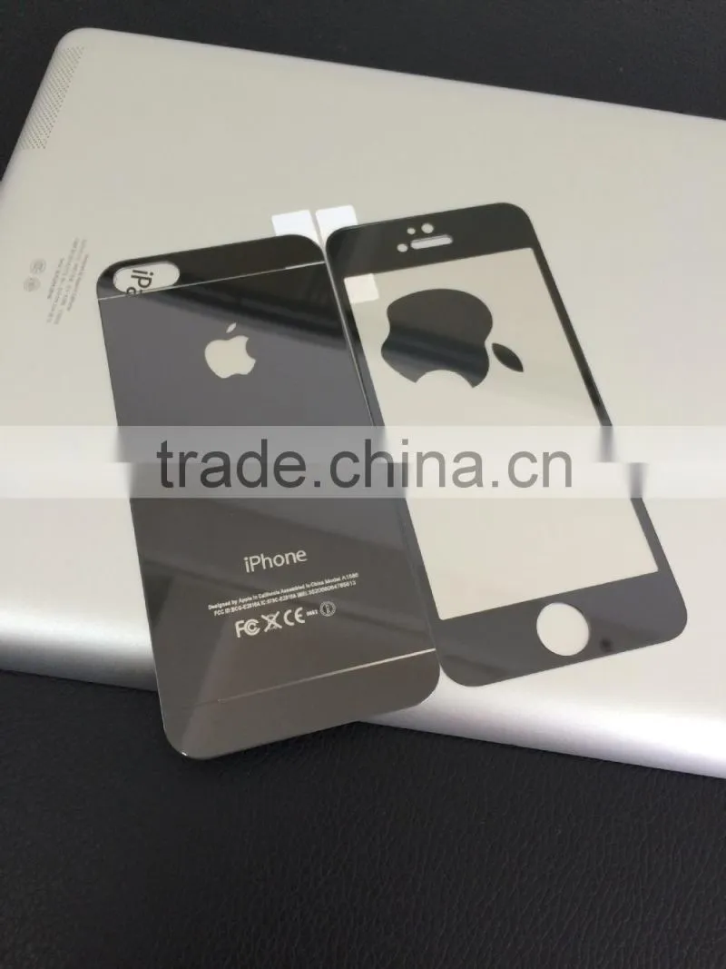 clear gold tempered glass screen protector for iphone5 0.3mm 2.5D shine glass with factory price