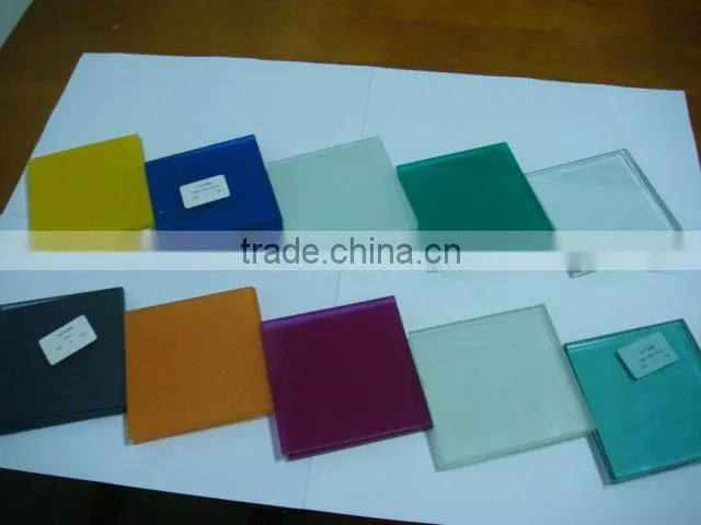 6.38mm light green/bronze laminated tempered safely glass with curtain walls