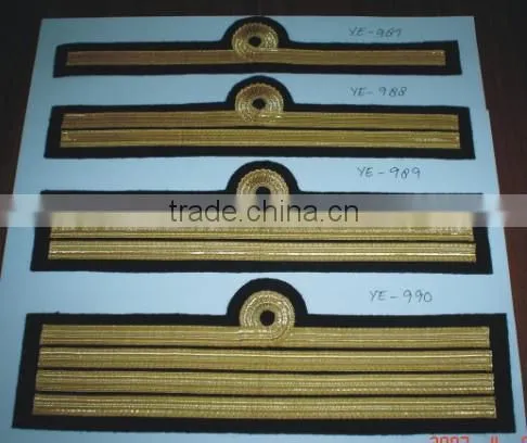 Hand Machine Embroidery Bullion wire Cap Visor Blazer Badges