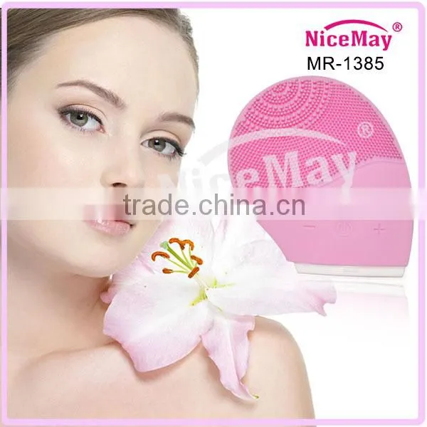 Micro vibration silicone facial cleansing system with USB cable MR-1385A