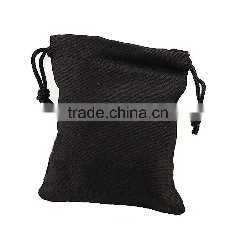 Black Cotton Gift Drawstring Pouch