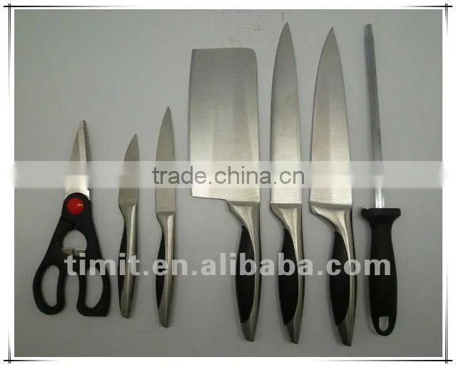 8pcs stainless steel solid handle good quality kitchen knife