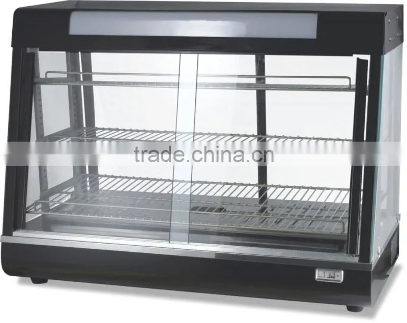 2014 hot sale glass food warmer display showcase
