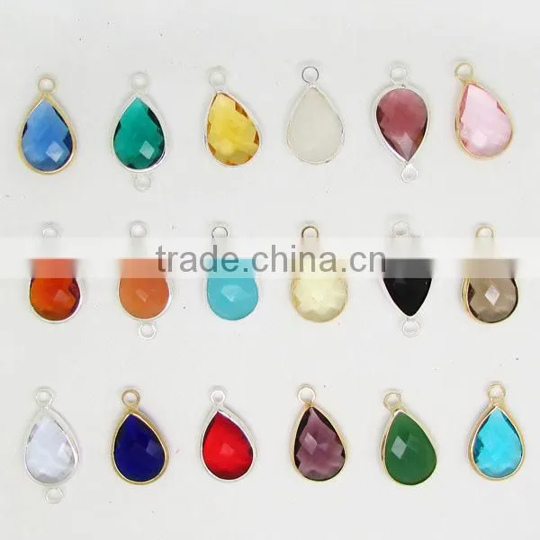 JFG0504 Wholesale crystal gemstone bezel square connectors