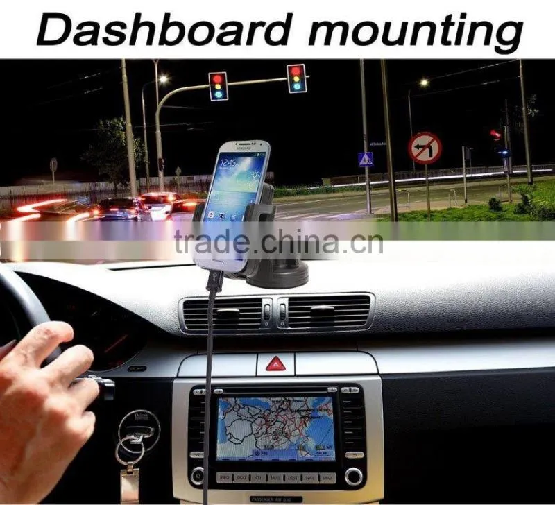 Universal Qi Wireless Car Charger Phone Stand suction mount Dashboard or Vent