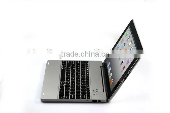 Power bank wireless Bluetooth keyboard case for iPad234 with 4000mah battery,rechargable folio calmshell Bluetooth keyboard