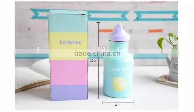 small size mini cartoon print aluminum water bottle