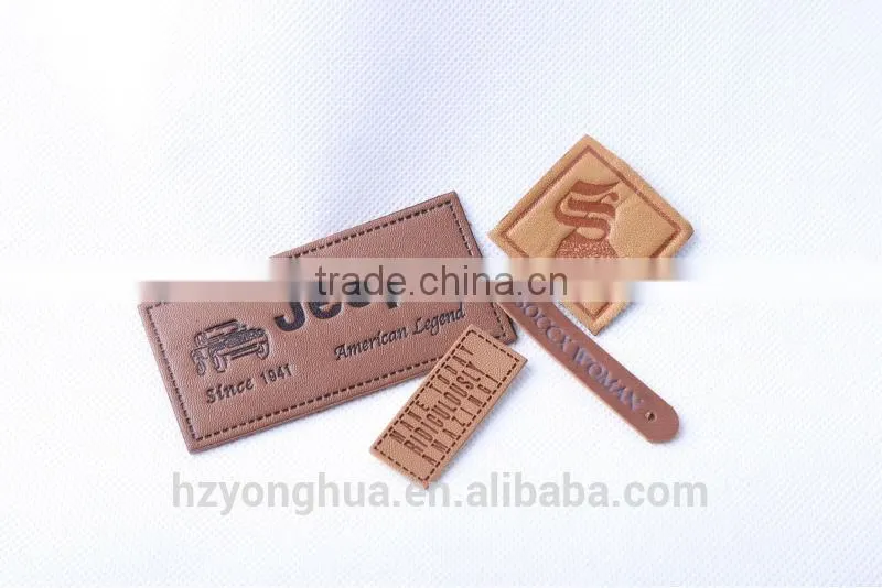Wholesale custom embossed leather label