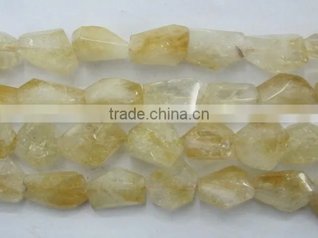 Citrine faceted tumble stone