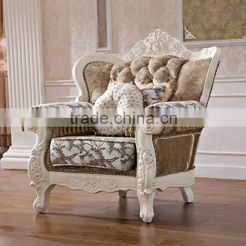 Premium Quality Brown Traditional European Wooden Sofa Set Designs