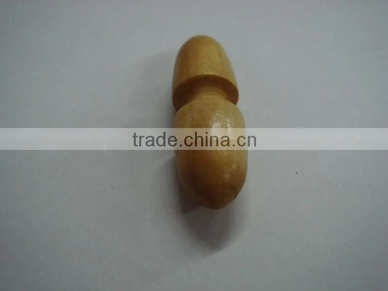 no hole wood horn button