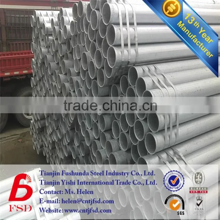 *Top quality ERW pipe Hot dipped Galvanized Steel Pipe