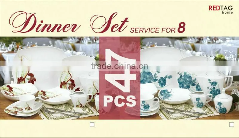 china wholesale latest dress designs47 pcs decal porcelain dinnerware set