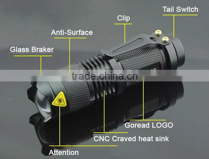 GOREAD C21 focusable torch led mini flashlight Q5 LED mini torch