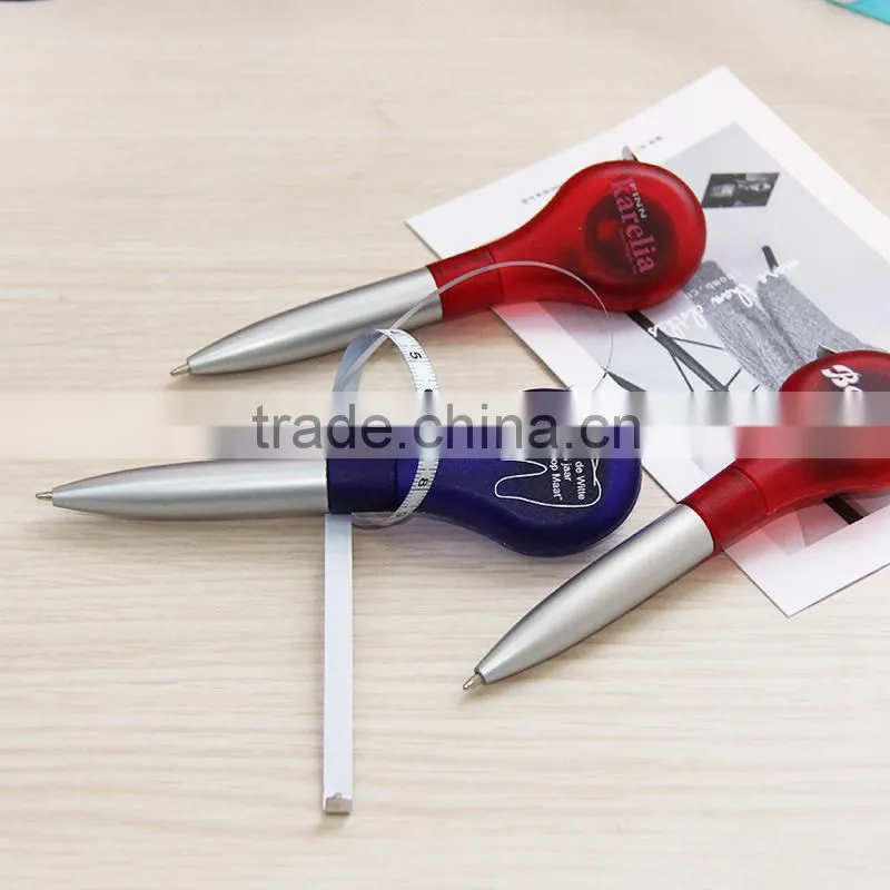 Promotional multiple use pen with ruler , Measuring tape ballpoint pen