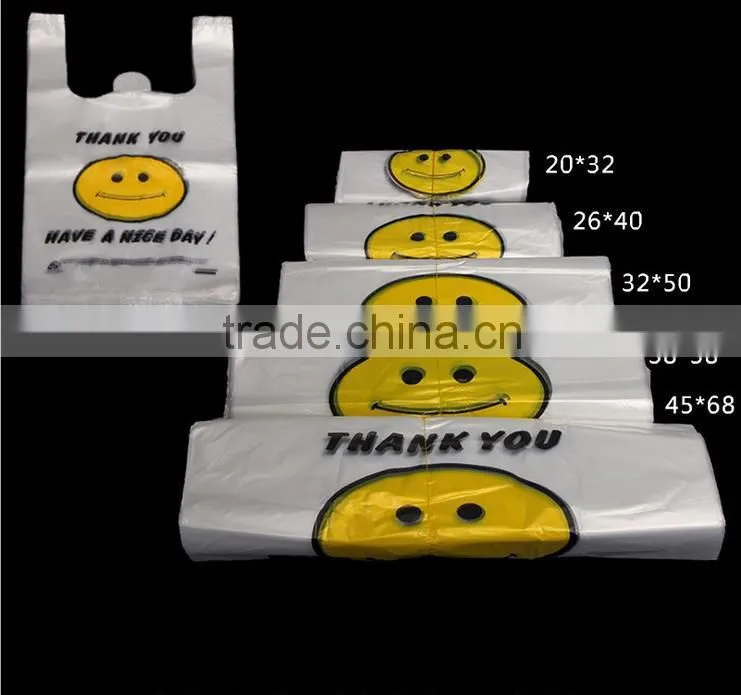 cheap recyclable smile plastic bag