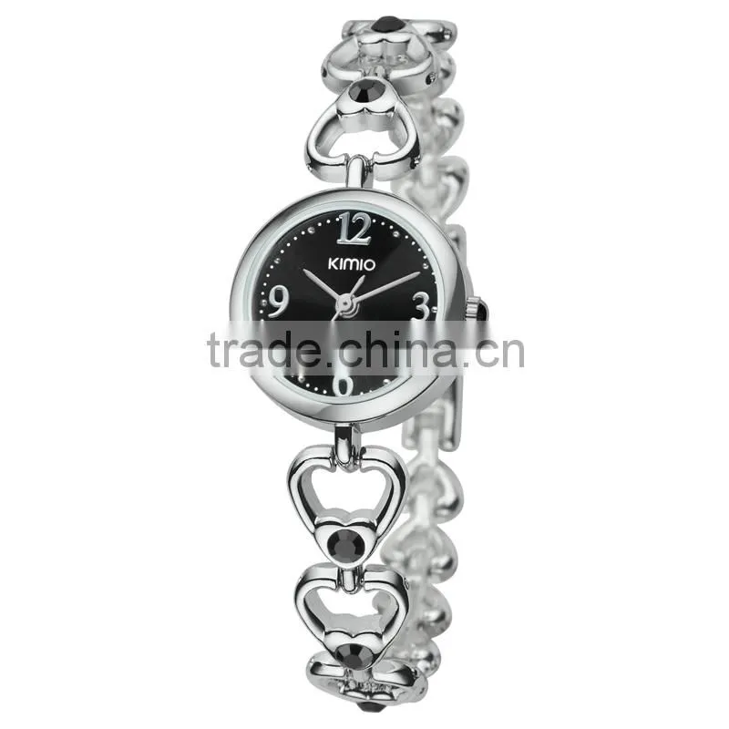 Shining Gold Case Watch Quartz Watch Women Leather Band Wrist Quartz