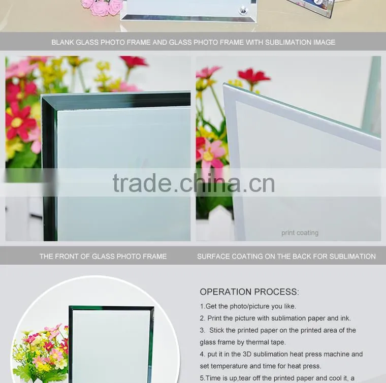 Sunmeta factory directly blank sublimation glass photo frame BL-16