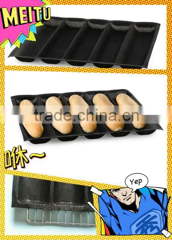 Silicone fiberglass Sub Roll Pan bread baking form