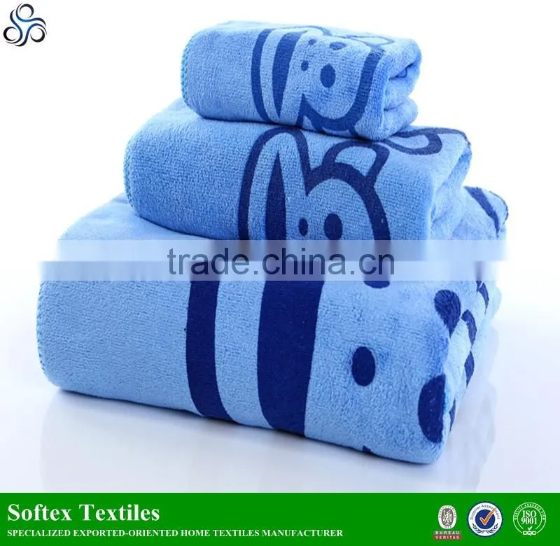 china manufacturer Lovely cartoon design 27*54 inch microfiber towel bath
