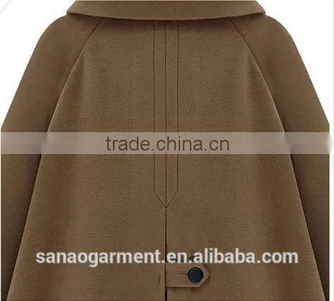 2015 European style women's cloak wool coat