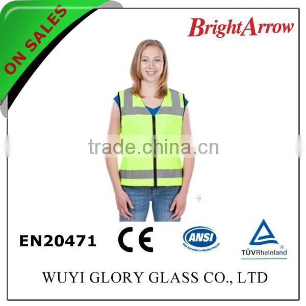 100% polyester EN 20471 safety reflective girl's hunting high visibility vest for usa from china