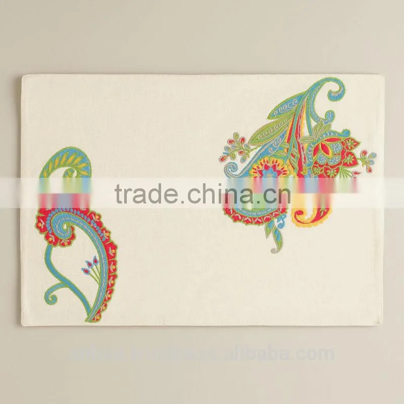 Linen embroidered placemats