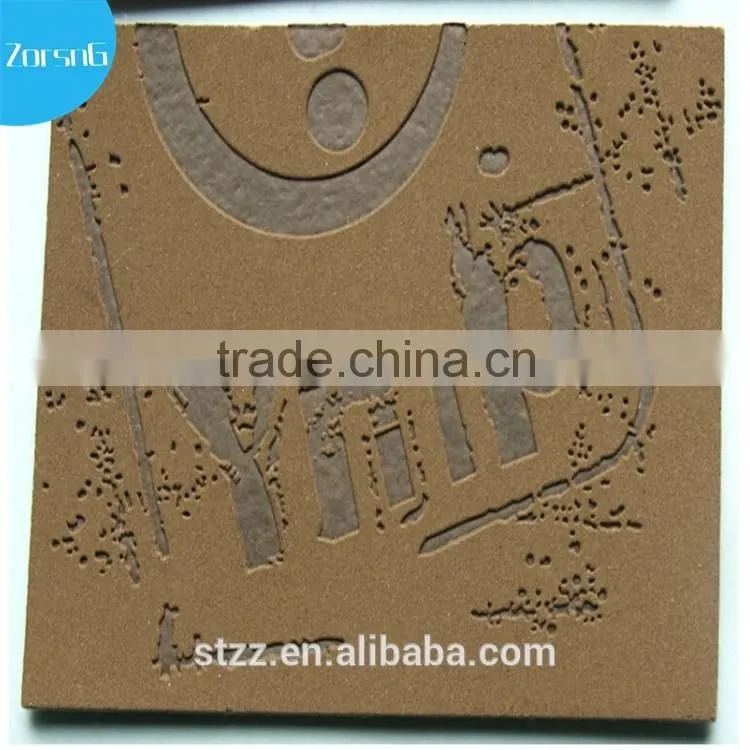 Brown Color Kids Garment Die Cut Leather Logo Patch