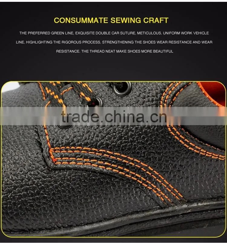 Waterproof black leather oil and acid resistant industrial safety shoes slip resistant safety footwear