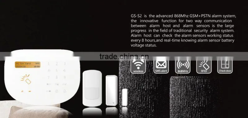 Wireless GSM home security alarm system, Android+IOS APP wireless alarm, RFID GSM home wireless alarm