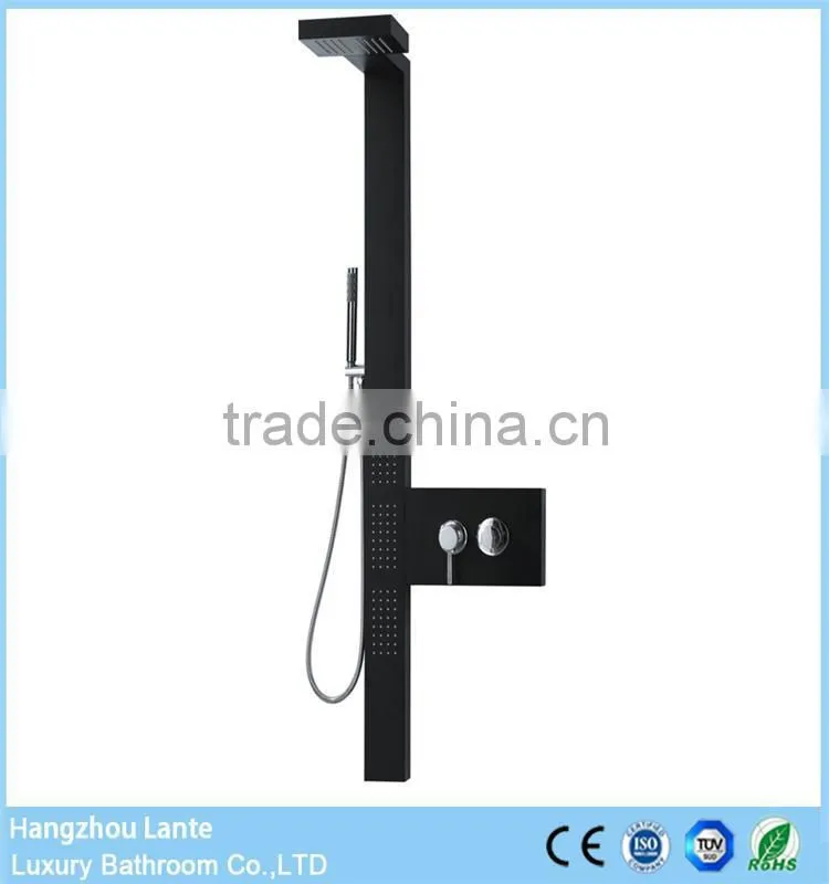 Aluminum Alloy Black Shower Tower Panel with Spray Massage