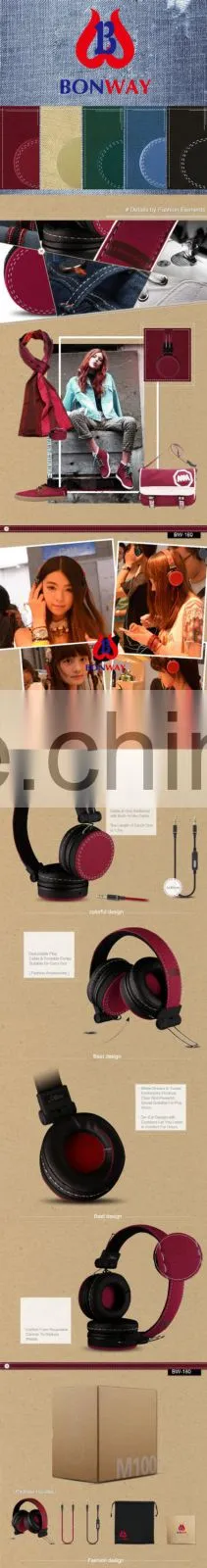 Types of headphone for mobile wholesale headphone with microphone cloth headset