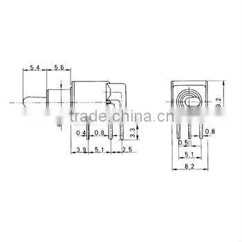 2 pin Sub-Miniature Toggle Switch 3A 2-Way ON OFF