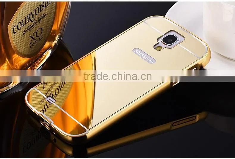 Wholesale Pricce Aluminum Bumper Mirror Cell Phone Back Cover Case For Samsung Galaxy S4
