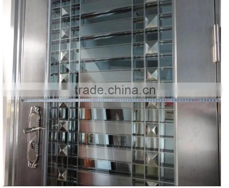 Black titanium plate Stainless Steel Glass Door