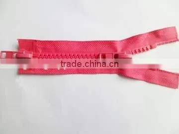 8# plastic resin zipper two way open end double slider zipper winter coate zipper slider