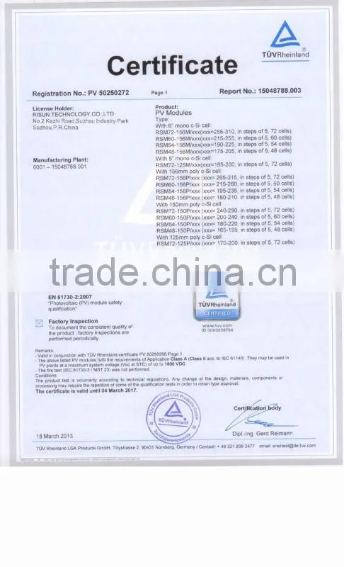 High Efficiency Low Price Good Quality TUV CEC Certificated Solar Panel 250W Poly Solar Module 250W Poly