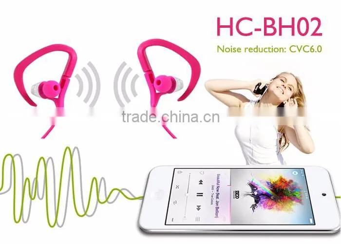 HC-BH02 bluetooth 4.1 version sports earphone with mic and remote ,bluetooth earphone